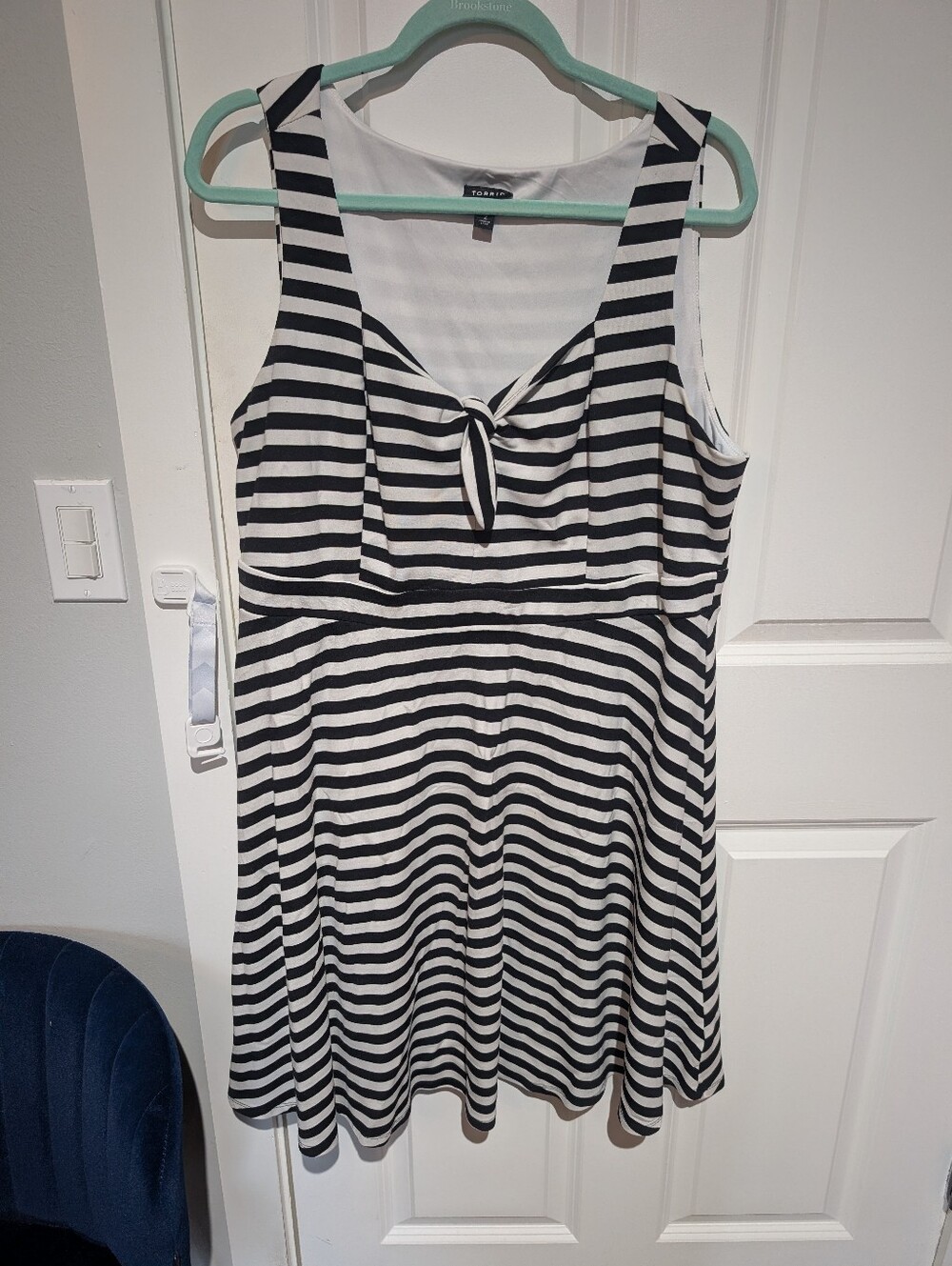 Torrid Black And White Strip Skater Dress 2x